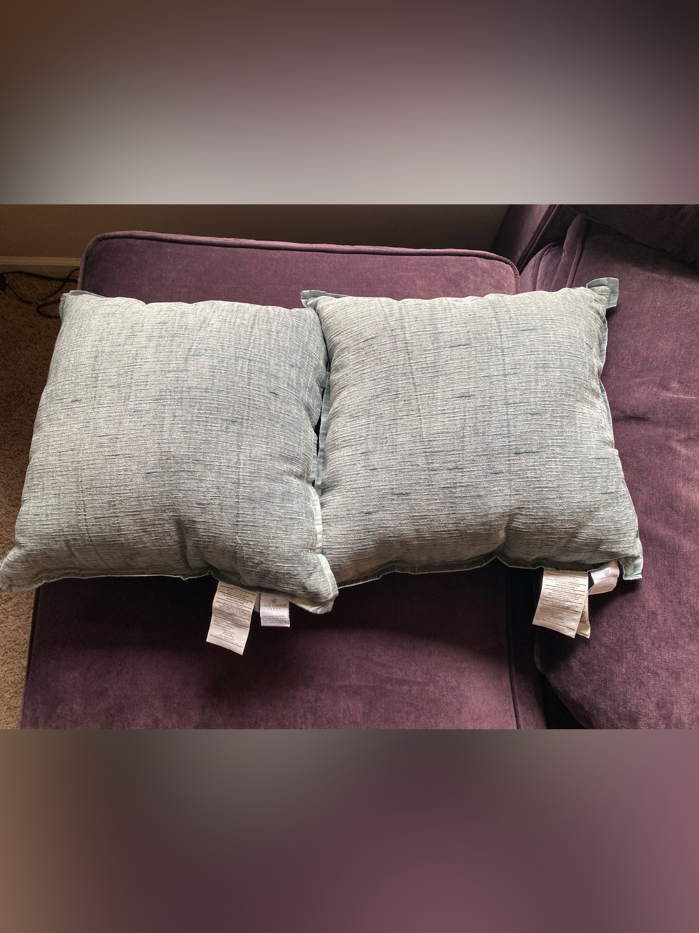 NEW light Teal decorative pillows 16.5x16.5